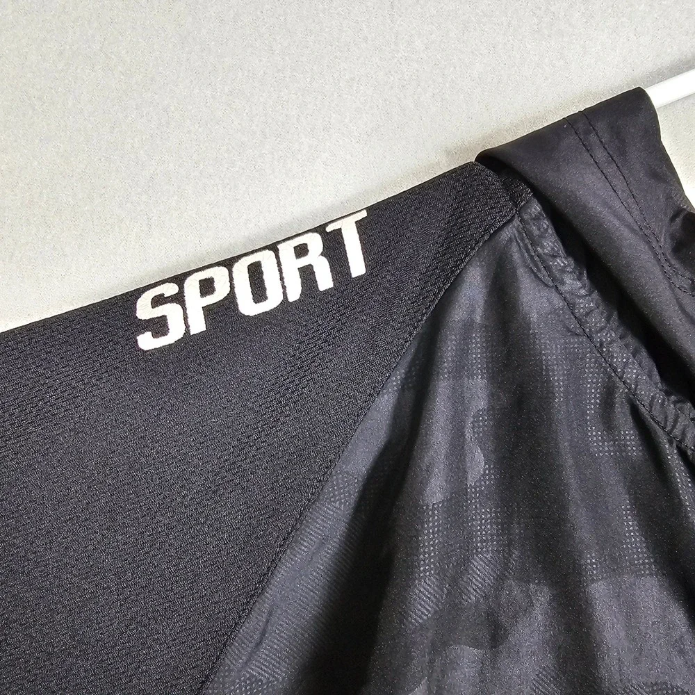 Lotto Italian Sport Design Men Black Camo Quarter Zip Hooded Windbreaker Size LL - Picture 3 of 13